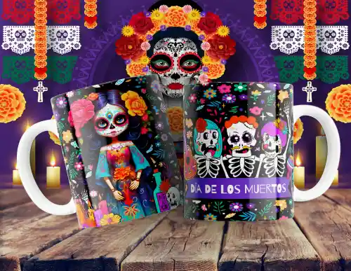 vectores plantilas CATRINA,DÍA DE MUERTOS,HALLOWEEN,